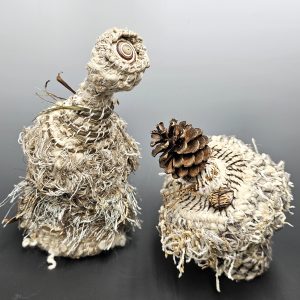 Woven mixed media sculpture in 2 parts